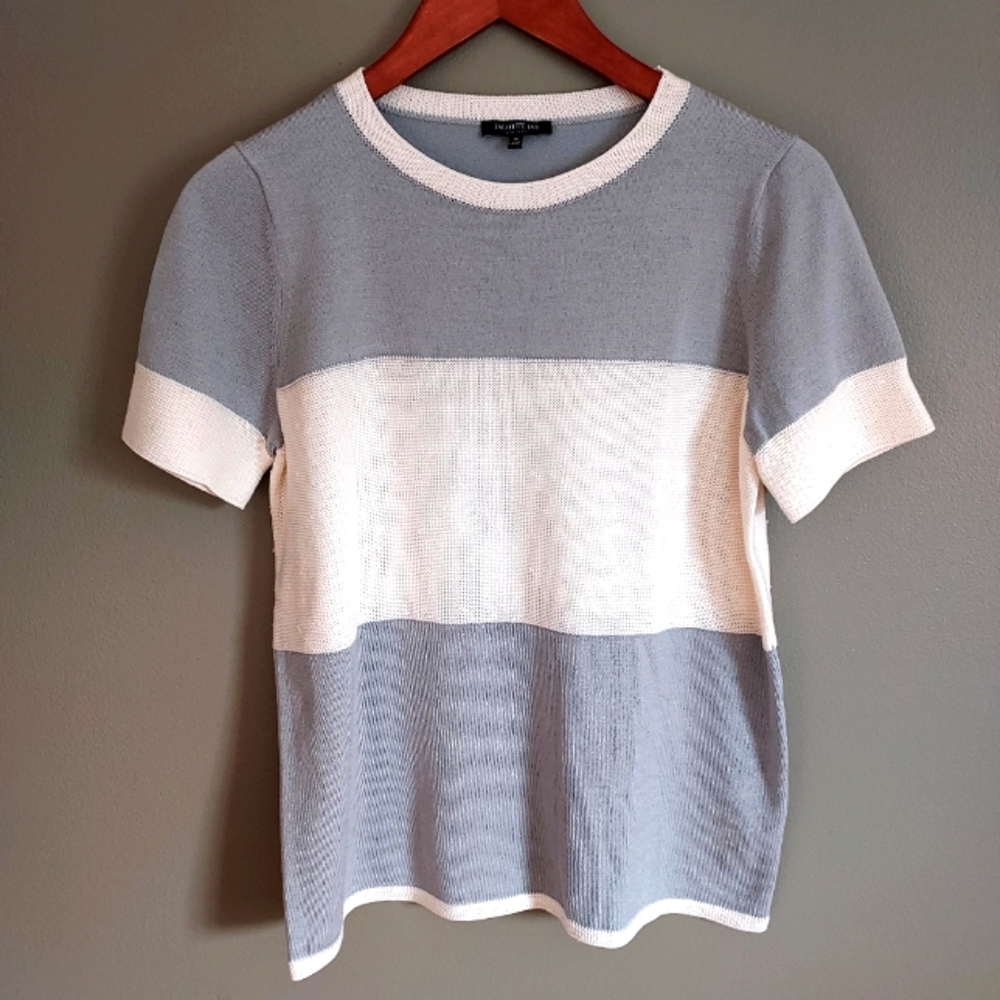 Lafayette 148 Color Block Silk Blend Sequin Sweater Size Medium